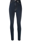 Philipp Plein High Rise Slim-fit Jeans In Blue