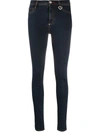 Philipp Plein High Rise Slim-fit Jeans In Blue