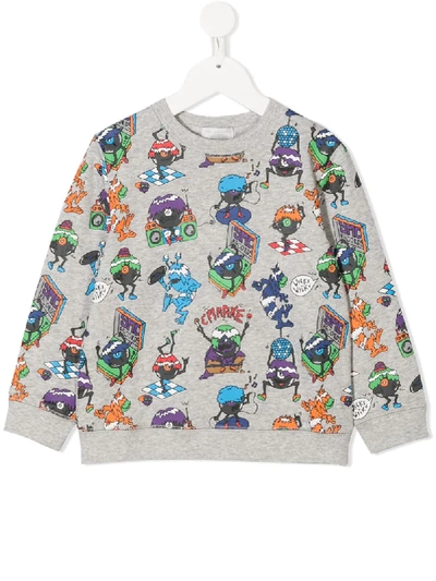 Stella Mccartney Kids' Disco Party Print Sweatshirt In Grey