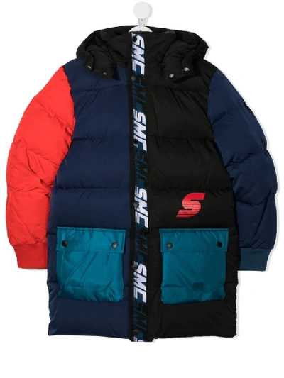 Stella Mccartney Teen Smc Logo Poly Puffer In Blue