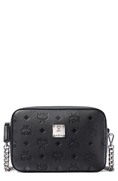 Mcm Klara Monogram Leather Crossbody Bag In Black | ModeSens