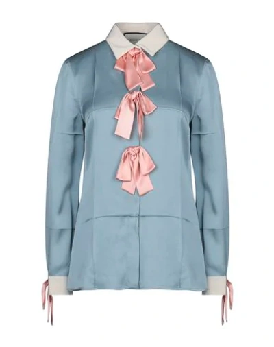 Gucci Silk Shirts & Blouses In Sky Blue