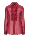 Just Cavalli Solid Color Shirts & Blouses In Maroon