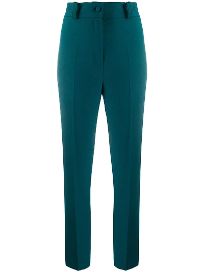 Hebe Studio Slim Tailored Trousers In Green