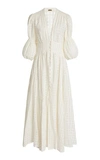 Cult Gaia Willow Button-front Linen Gauze Midi Dress In White | ModeSens