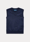 POLO RALPH LAUREN COTTON V-NECK SWEATER VEST,0042383356