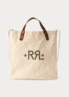 Double Rl Canvas Logo Market Tote In Greige