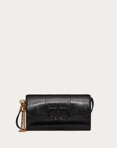 Valentino Garavani Vsling Ayers Clutch With Shoulder Strap In Black