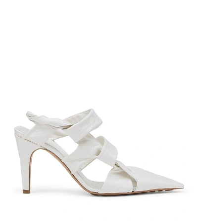 Bottega Veneta The Point 90 Lambskin Sandals With Twisted Straps In White