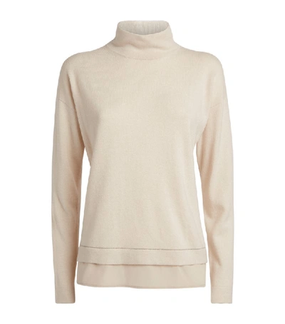 Peserico High-neck Contrast-trim Jumper