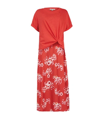 Allsaints Lenni Jasmine Two In One Dress In Red
