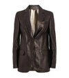 BRUNELLO CUCINELLI LEATHER BLAZER,15709642