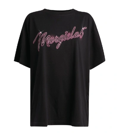 Mm6 Maison Margiela Mm6 Logo Print T-shirt In 900 Black