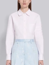 Thom Browne Embroidered Round Collar Button Down Shirt In Pink