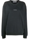 Acne Studios Black Cotton Jersey Crewneck Sweatshirt Women In Black