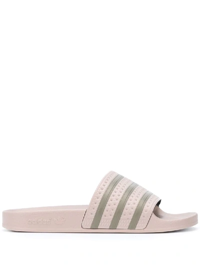 Adidas Originals Adilette Pool Slides In Neutrals