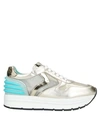 VOILE BLANCHE VOILE BLANCHE WOMAN SNEAKERS PLATINUM SIZE 6 SOFT LEATHER, TEXTILE FIBERS,11837263PW 11