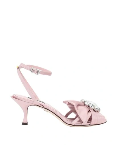 Dolce & Gabbana Pink Keira Crystal Heels Sandals Shoes