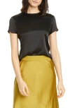 Atm Anthony Thomas Melillo Silk Blend Crewneck T-shirt In Black