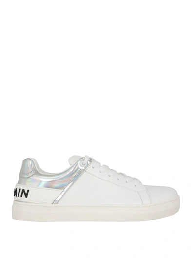 Balmain Kids' Leather Trainers In White