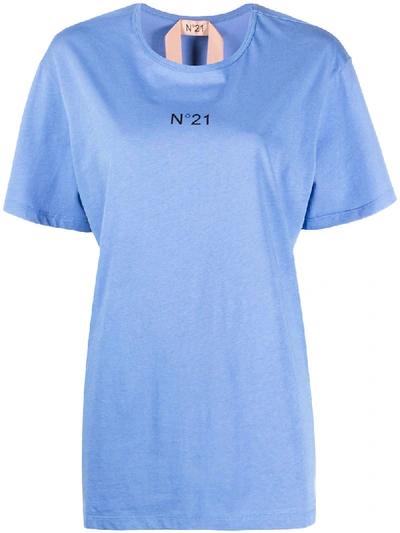 N°21 Logo Print Oversized T-shirt In Blue