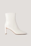 NA-KD CREASED UPPER BOOTIES WHITE