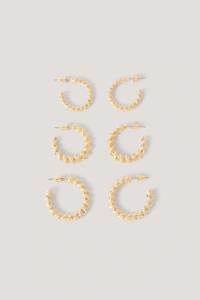 Na-kd 3-pack Chubby Twisted Hoops - Gold