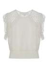 GENNY DRILLED KNIT TOP IN WHITE