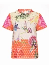 GENNY MULTICOLOR DRILLED T-SHIRT