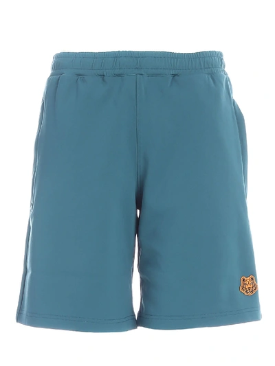 Kenzo Tiger Patch Bermuda In Blue-green