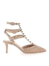 VALENTINO GARAVANI ROCKSTUD SANDALS IN NUDE COLOR