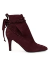 VALENTINO GARAVANI Valentino Gravani Rockstud Flair Ankle-Wrap Suede Booties