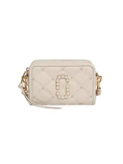 Marc Jacobs Women's The Softshot Embellished Quilted Leather Camera Bag In White