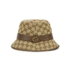 Gucci Gg Cotton Blend Canvas Bucket Hat In Beige