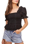 ASTR RETREAT SMOCKED EYELET TOP,ACT16021