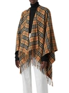BURBERRY COLLETTE VINTAGE CHECK WOOL & CASHMERE PONCHO,0400012829784