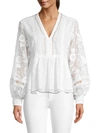 ALLISON NEW YORK FLORAL EMBROIDERED TOP,0400012815236