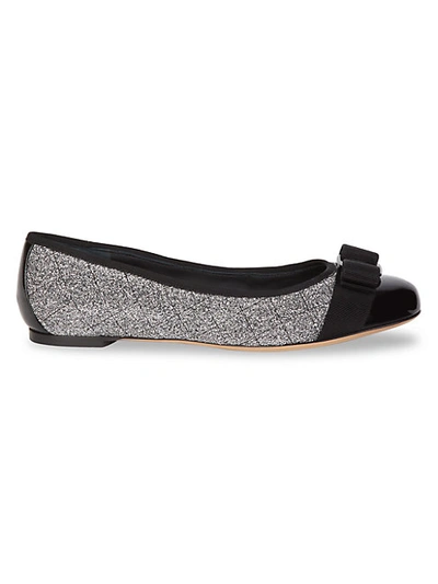 Ferragamo Sparkle Bow Ballerina Flats In Multi