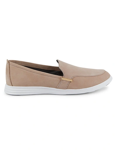 Cole Haan Ella Suede Loafers In Nude