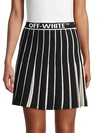 Off-white Contrasting Pleated Skirt In Black