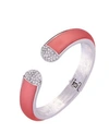 T Tahari Frosted Lucite Hinged Cuff In Silver
