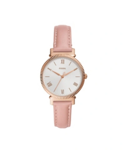 Fossil Women's Daisy Blush Leather Strap Watch 34mm In Pink