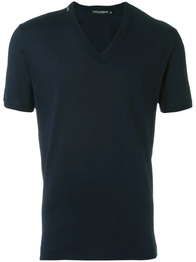 Dolce & Gabbana V-neck T-shirt In Blue