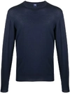 Fedeli Crew-neck Rib-trimmed Jumper In Blue