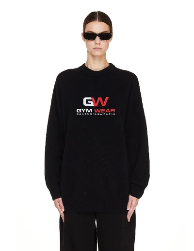 Balenciaga Black Cashmere Gym Wear Jumper