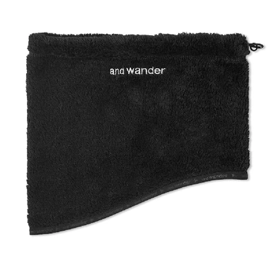 And Wander High Loft Fleece Neck Warmer In Black