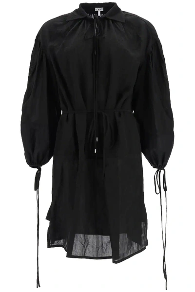 Loewe Dress With Strings In Black