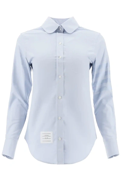 Thom Browne Tonal 4 Bar Oxford Shirt In Light Blue