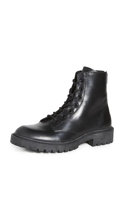 Kenzo Chunky Zip-up Leather Boots In Black
