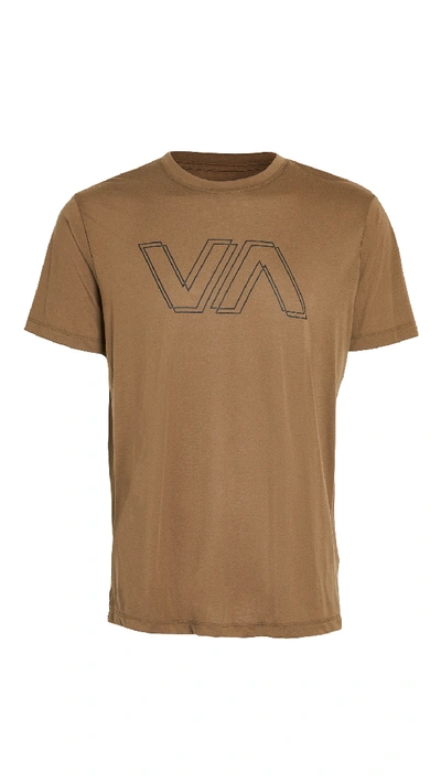 Rvca Sport Va Offset Short Sleeve Shirt In Combat